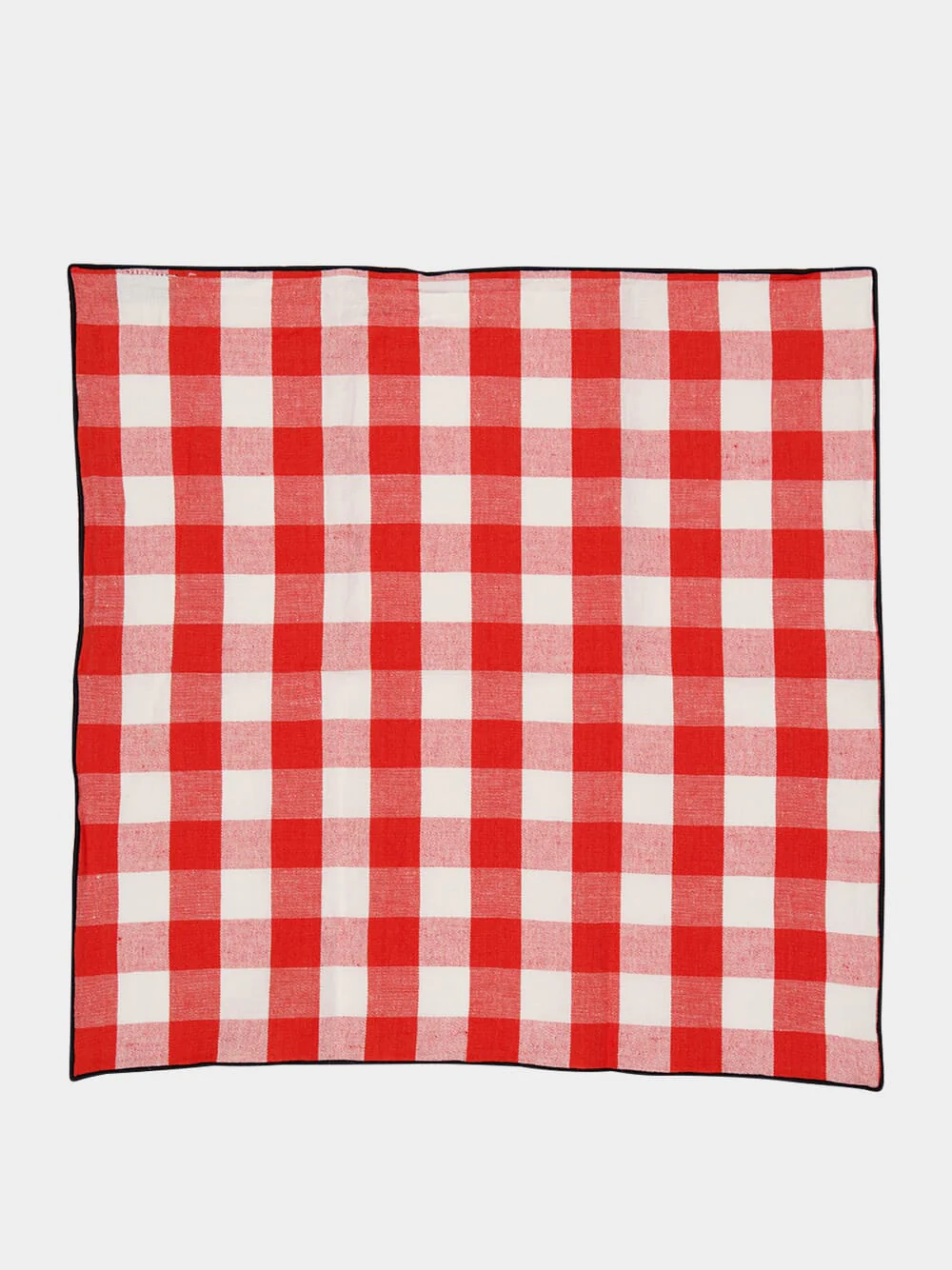 Vichy Capucine Napkin with Black Bourdon Edge