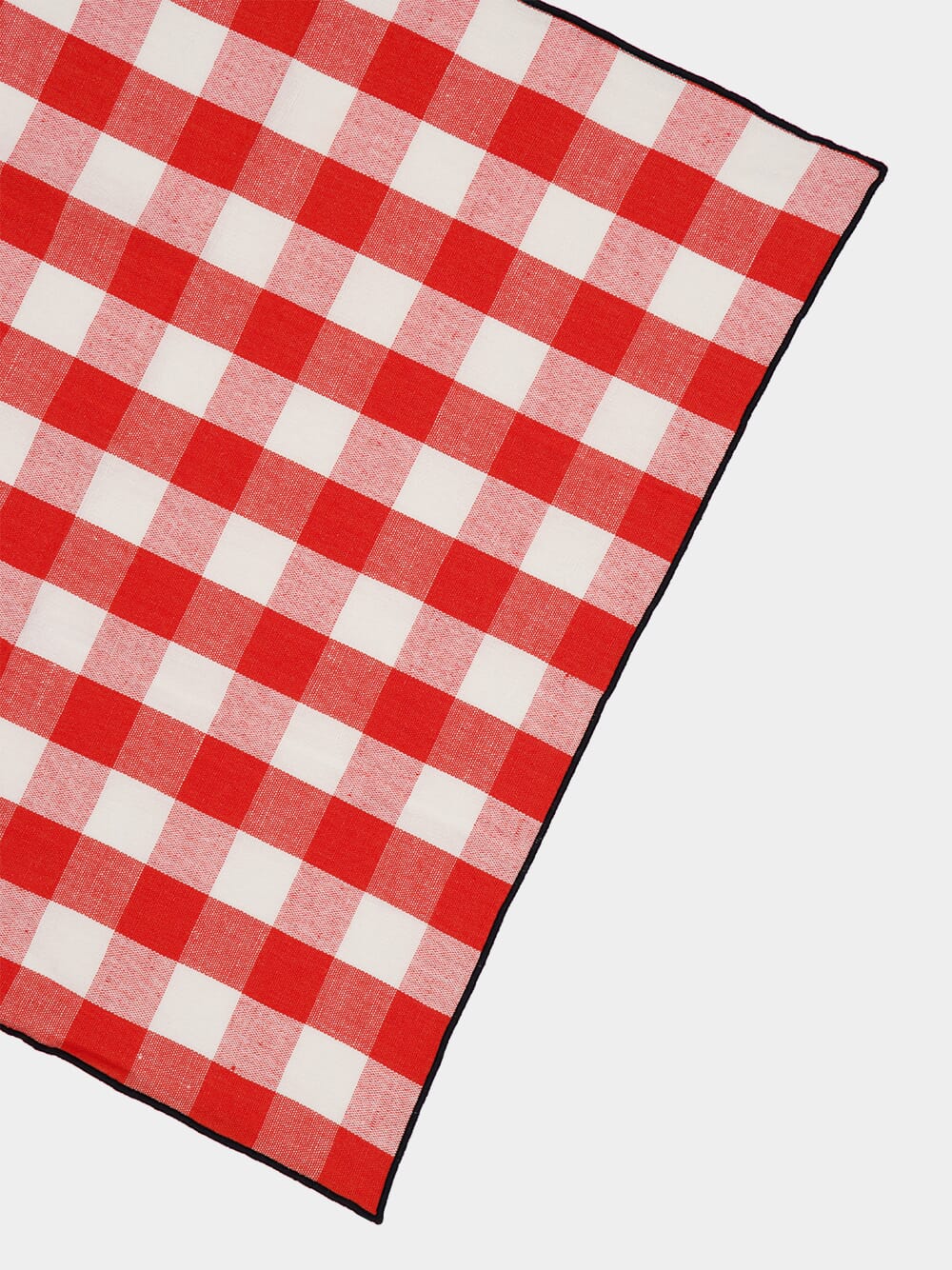 Vichy Capucine Napkin with Black Bourdon Edge - Image 3