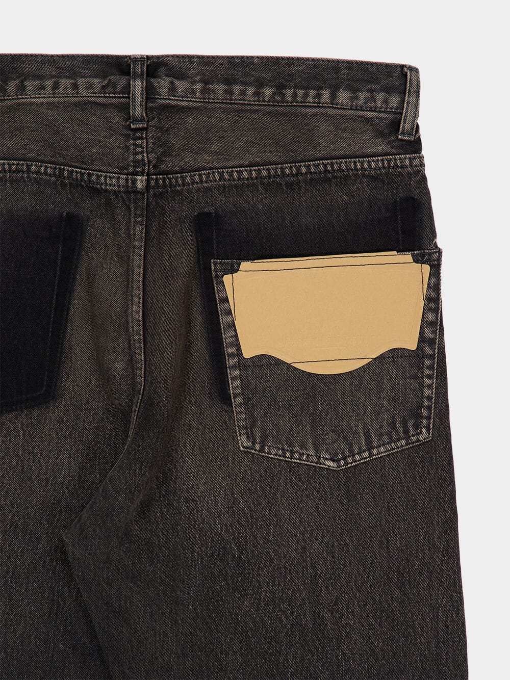 Black Vintage-Wash Flared Denim Jeans - Image 4