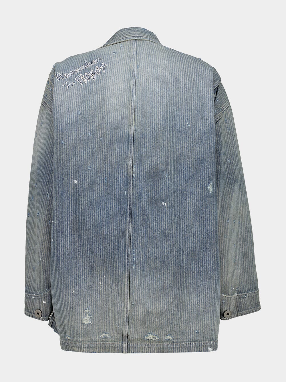 Indigo Blue Stripe Denim Chore Jacket - Image 2