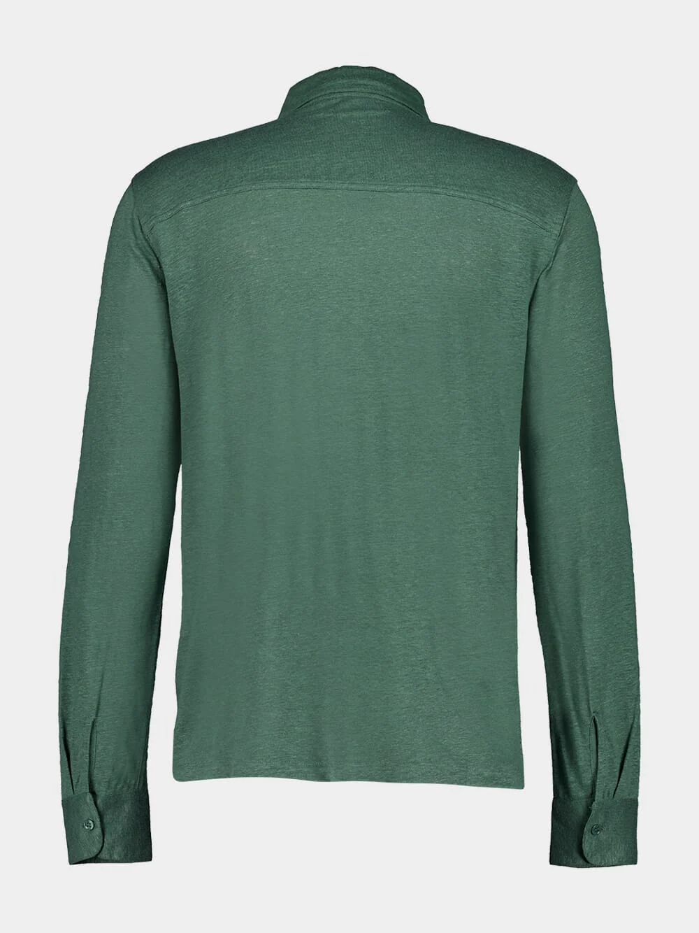 Agave Green Long-Sleeve Linen Shirt - Image 2