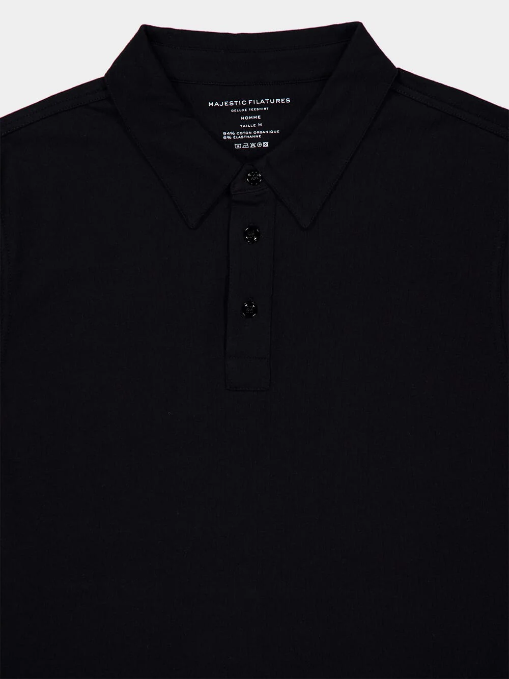 Black Organic Cotton Polo Shirt - Image 3