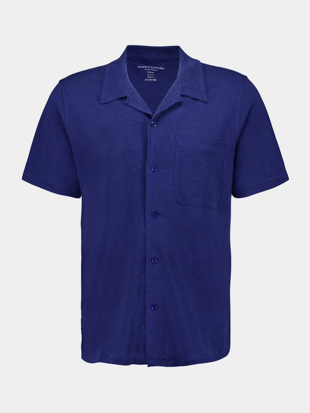 Blue Linen Short Sleeve Shirt