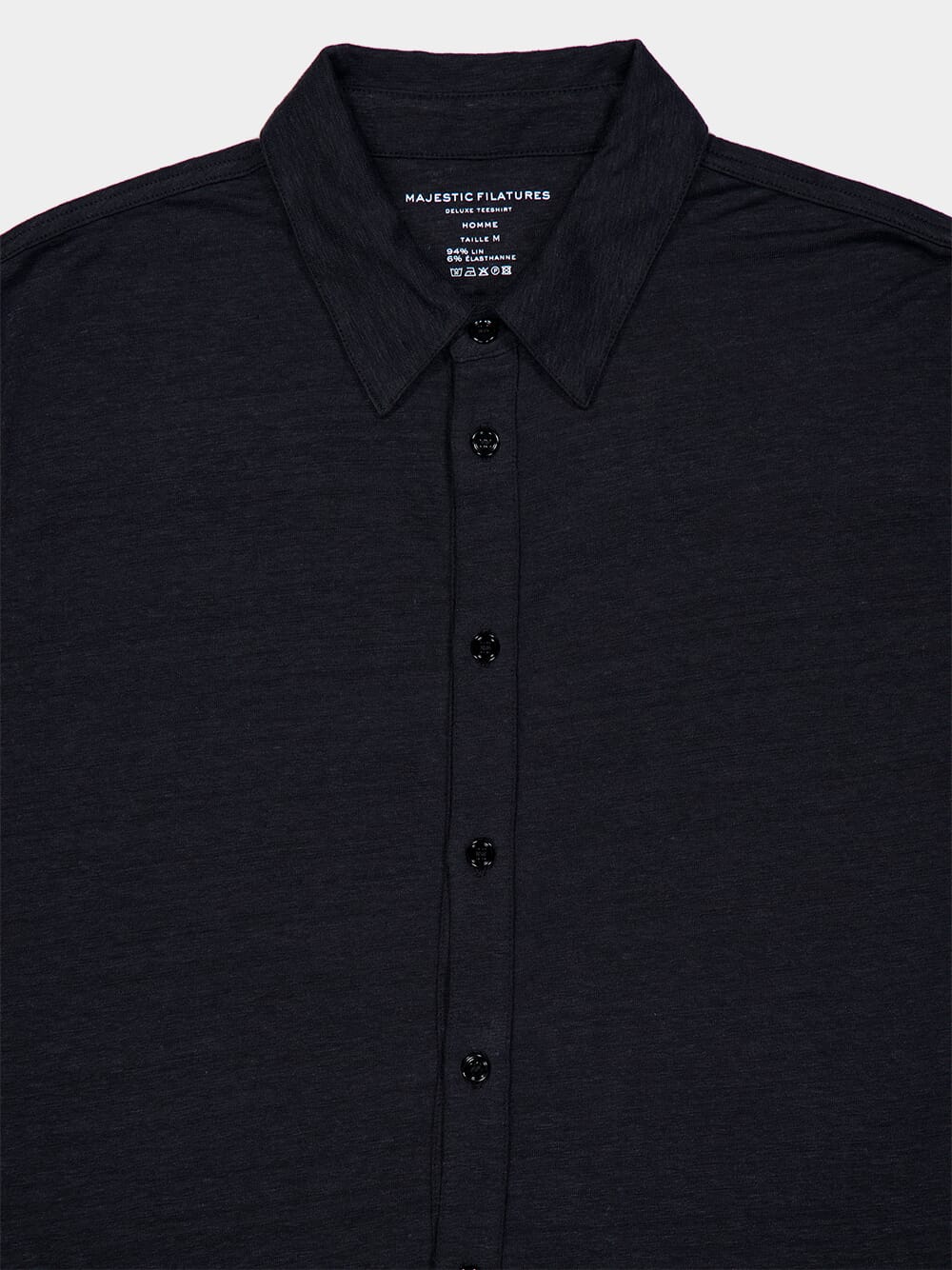 Black Linen Long-Sleeved Shirt - Image 3