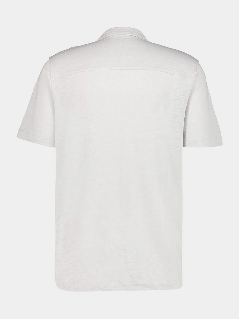 Cream Short-Sleeve Linen Button-Up Shirt - Image 2