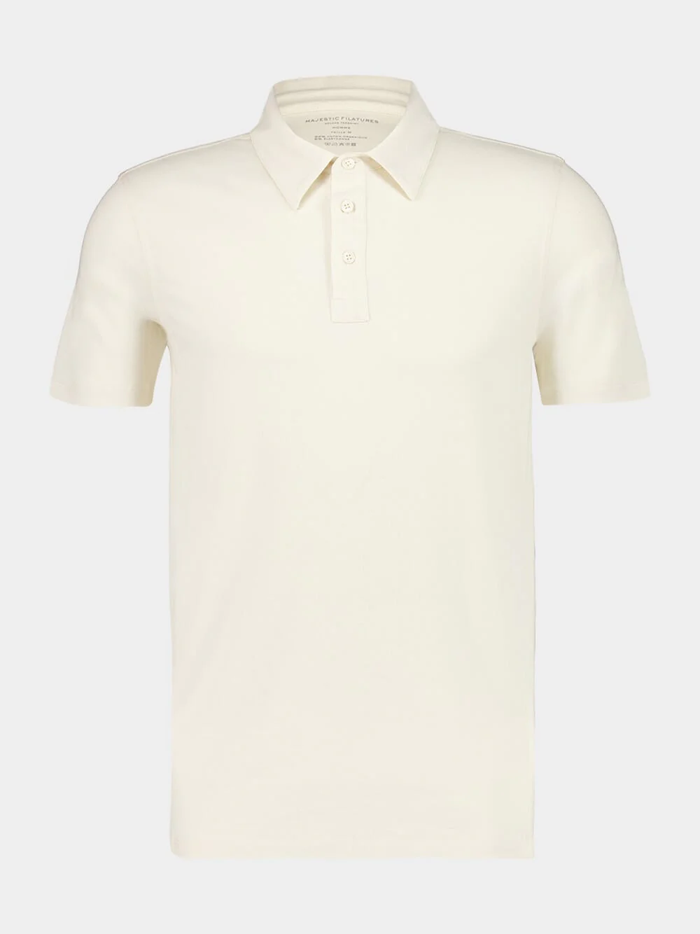 Ecru Organic Cotton Short-Sleeve Polo