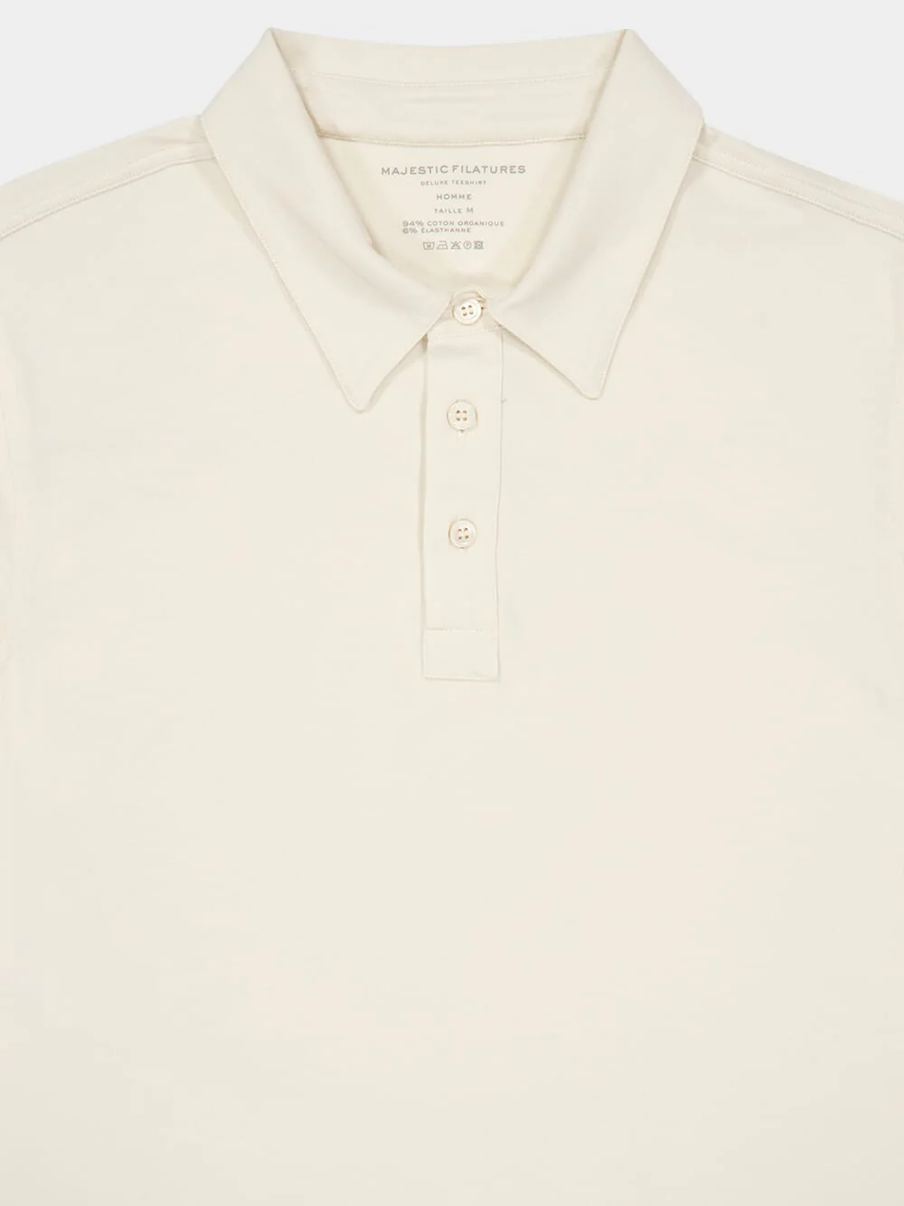 Ecru Organic Cotton Short-Sleeve Polo - Image 3