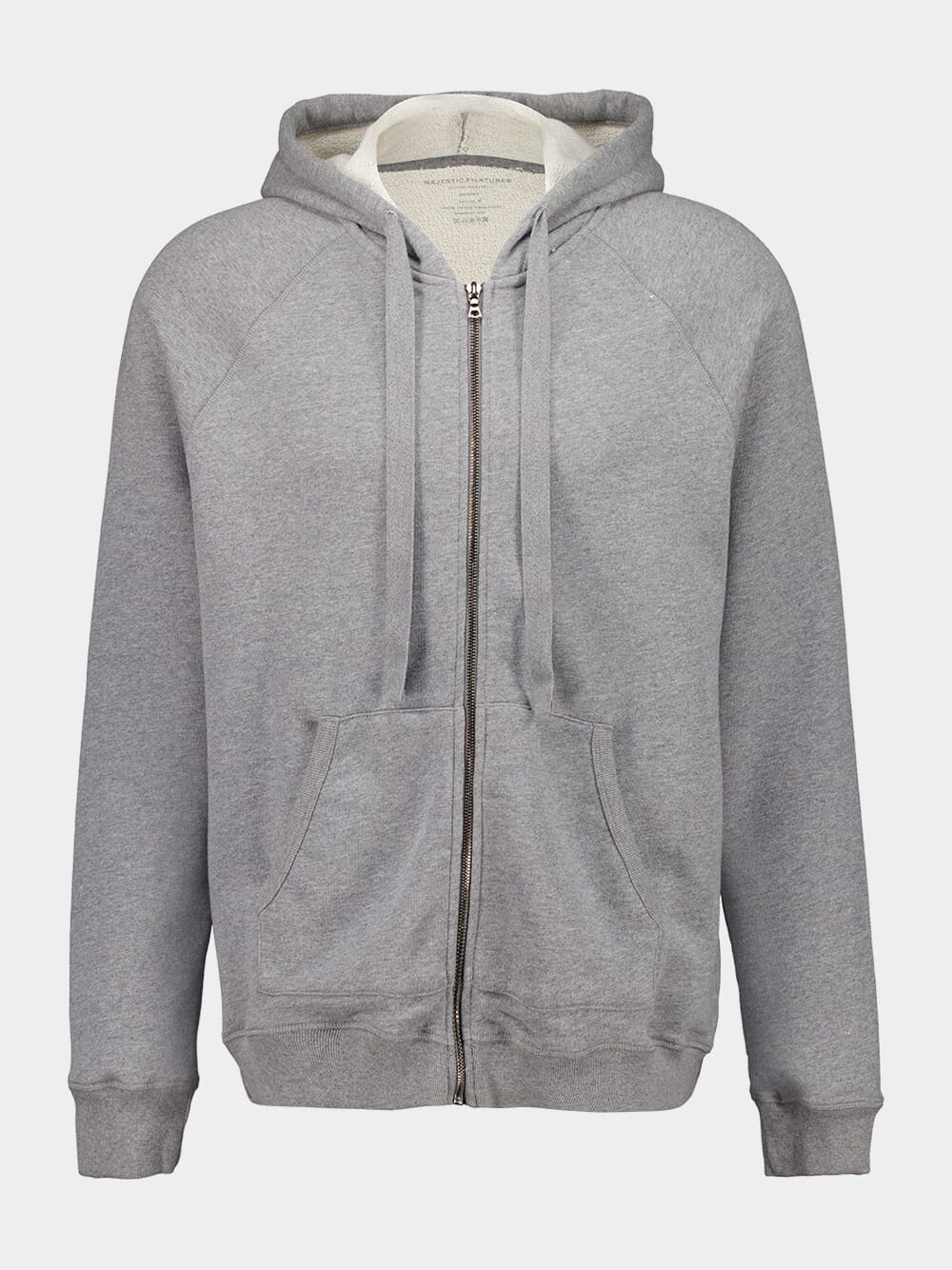 Grey Organic Cotton Zipped Hooded Sweatshirt