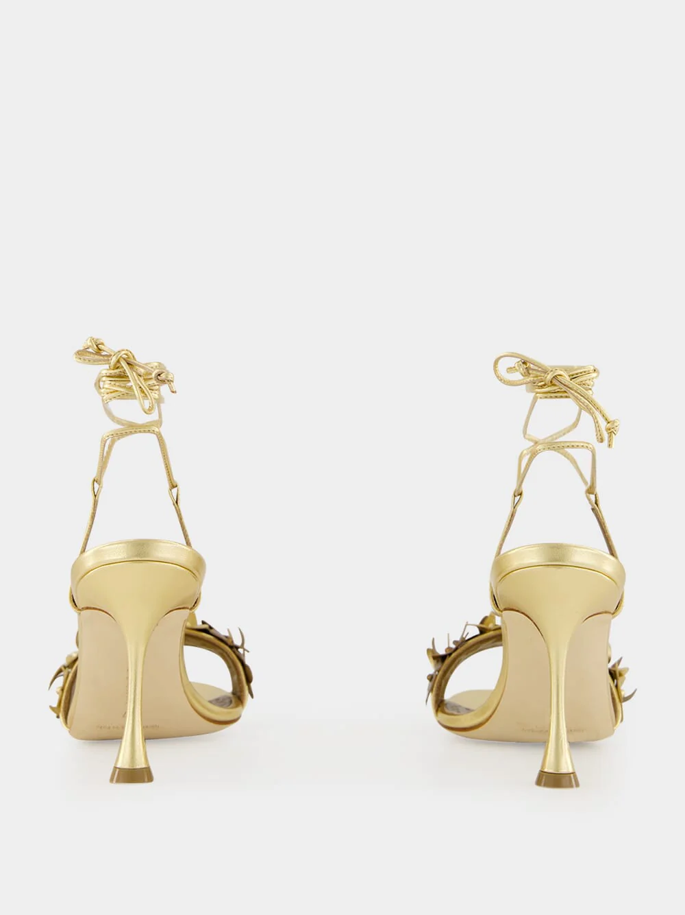 Anista Gold Floral Ankle Strap Sandals - Image 5