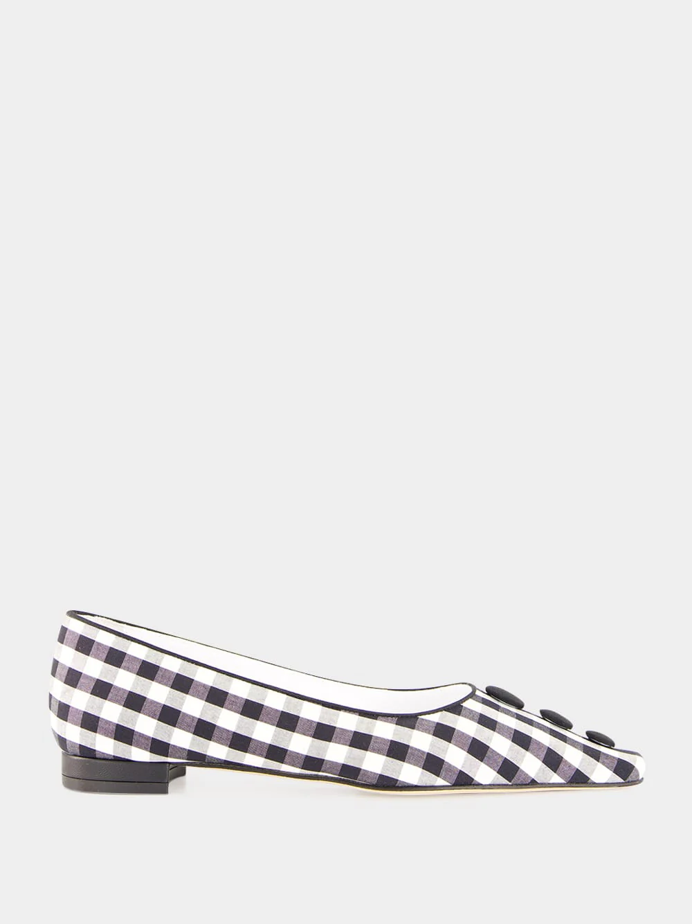 Black ALEXAPUMP Gingham Flat Pumps