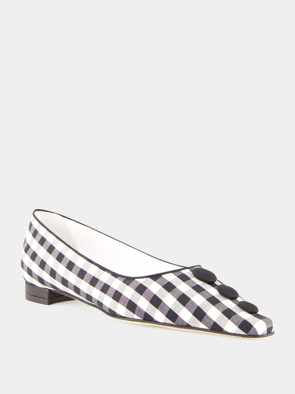 Black ALEXAPUMP Gingham Flat Pumps - Image 2