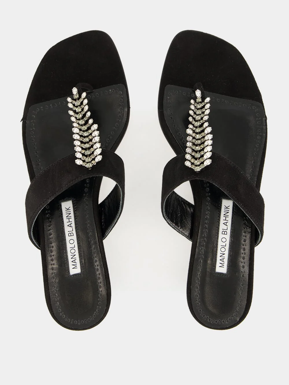 Bizaba Black Suede Flat Sandals - Image 4