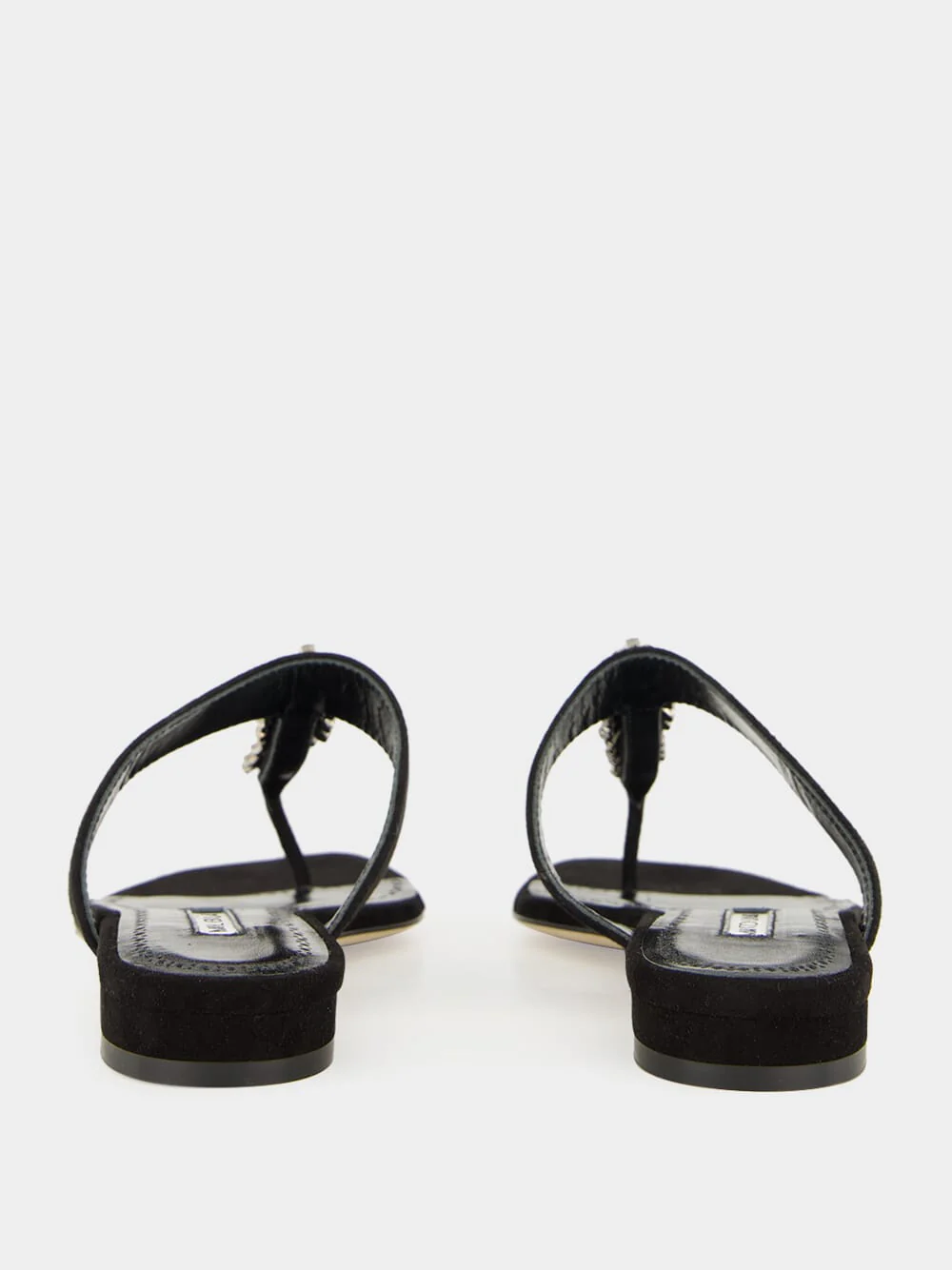 Bizaba Black Suede Flat Sandals - Image 5