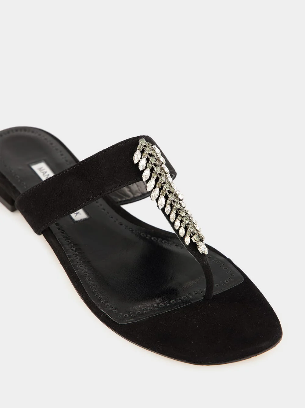 Bizaba Black Suede Flat Sandals - Image 6