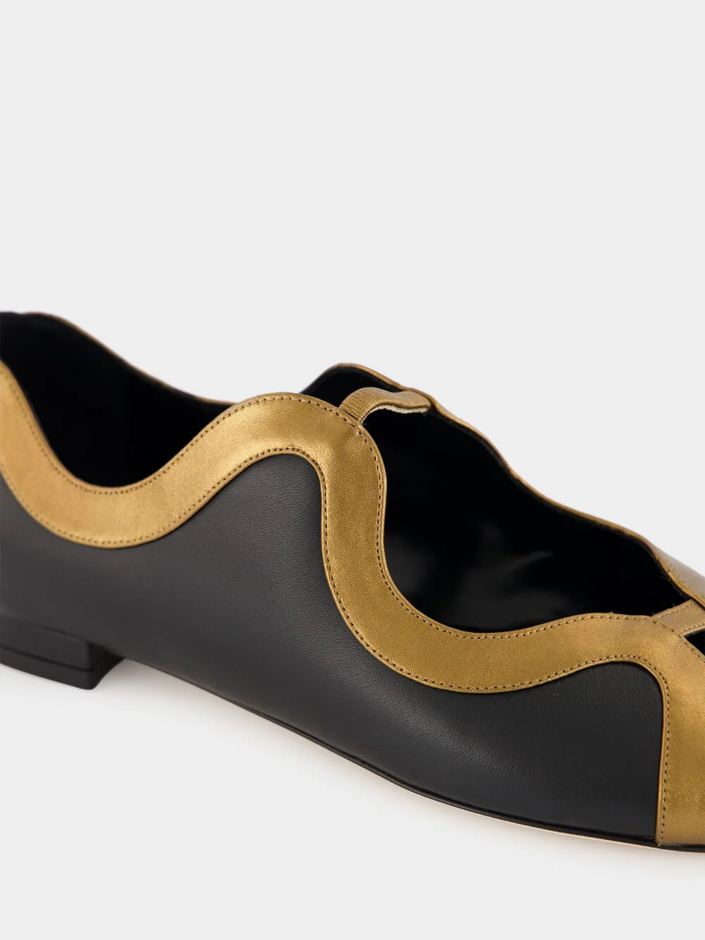 Chilki Black and Bronze Leather Sandals - Image 6