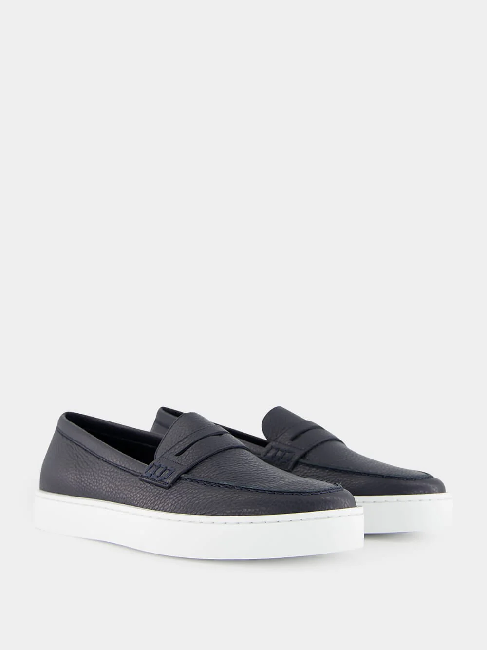 Ellis Navy Calf Leather Slip-On Loafers - Image 10