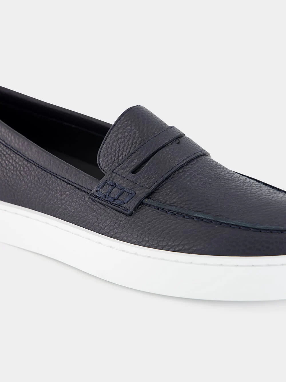 Ellis Navy Calf Leather Slip-On Loafers - Image 14