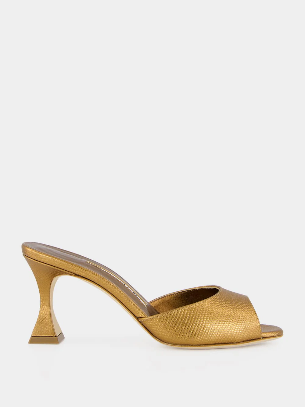 Gold Jadaron 70 Leather Heeled Mules