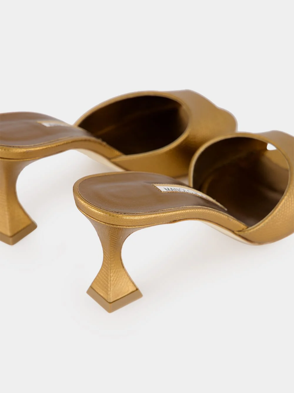 Gold Jadaron 70 Leather Heeled Mules - Image 6