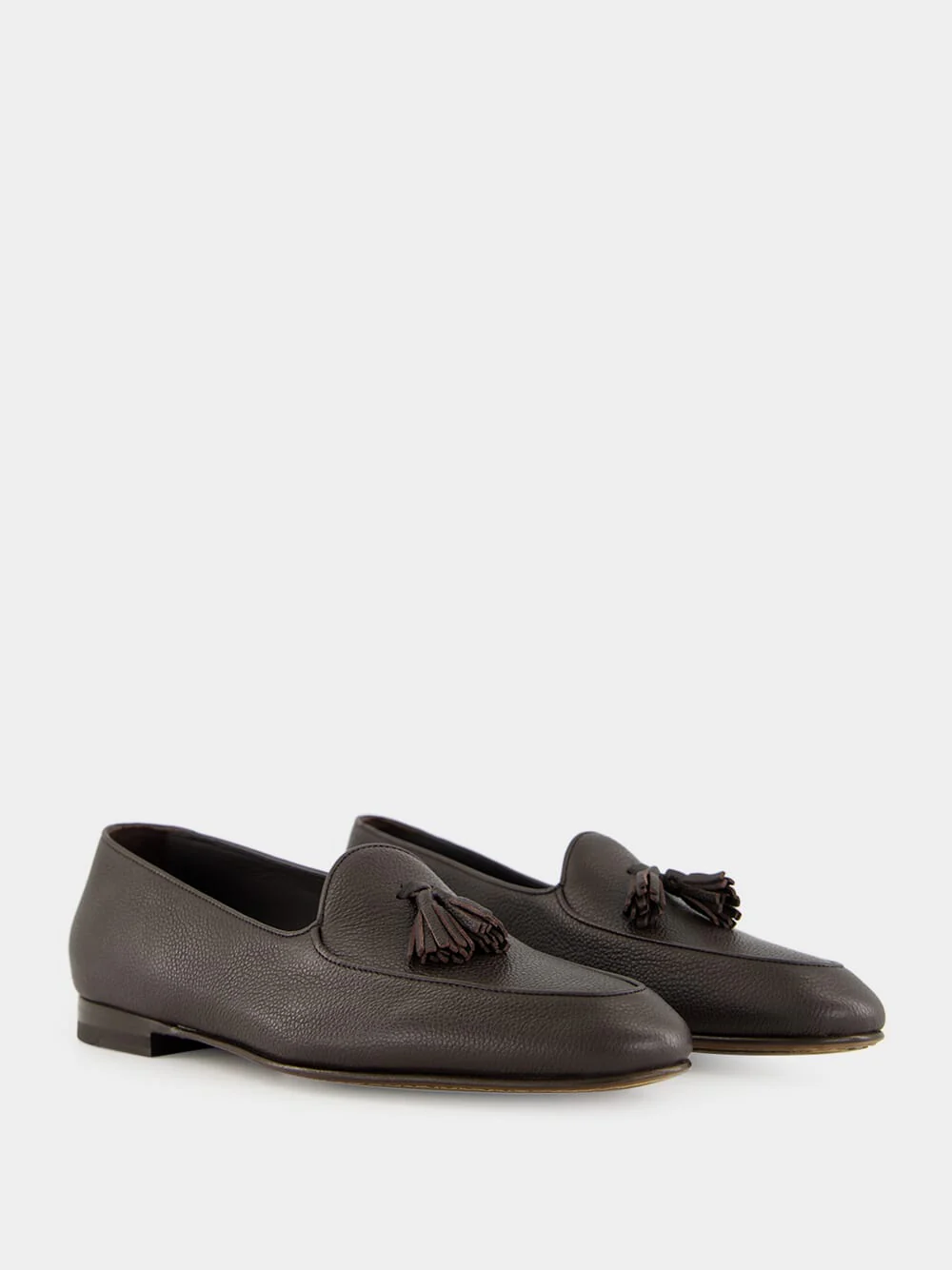 Lennox Dark Brown Leather Tassel Loafers - Image 3