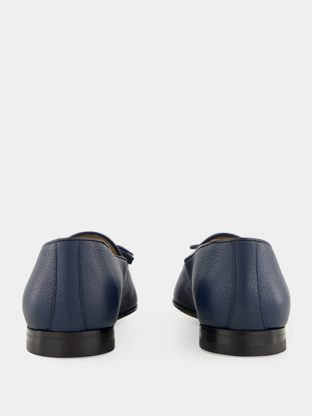 Lennox Navy Blue Leather Tassel Loafers - Image 5