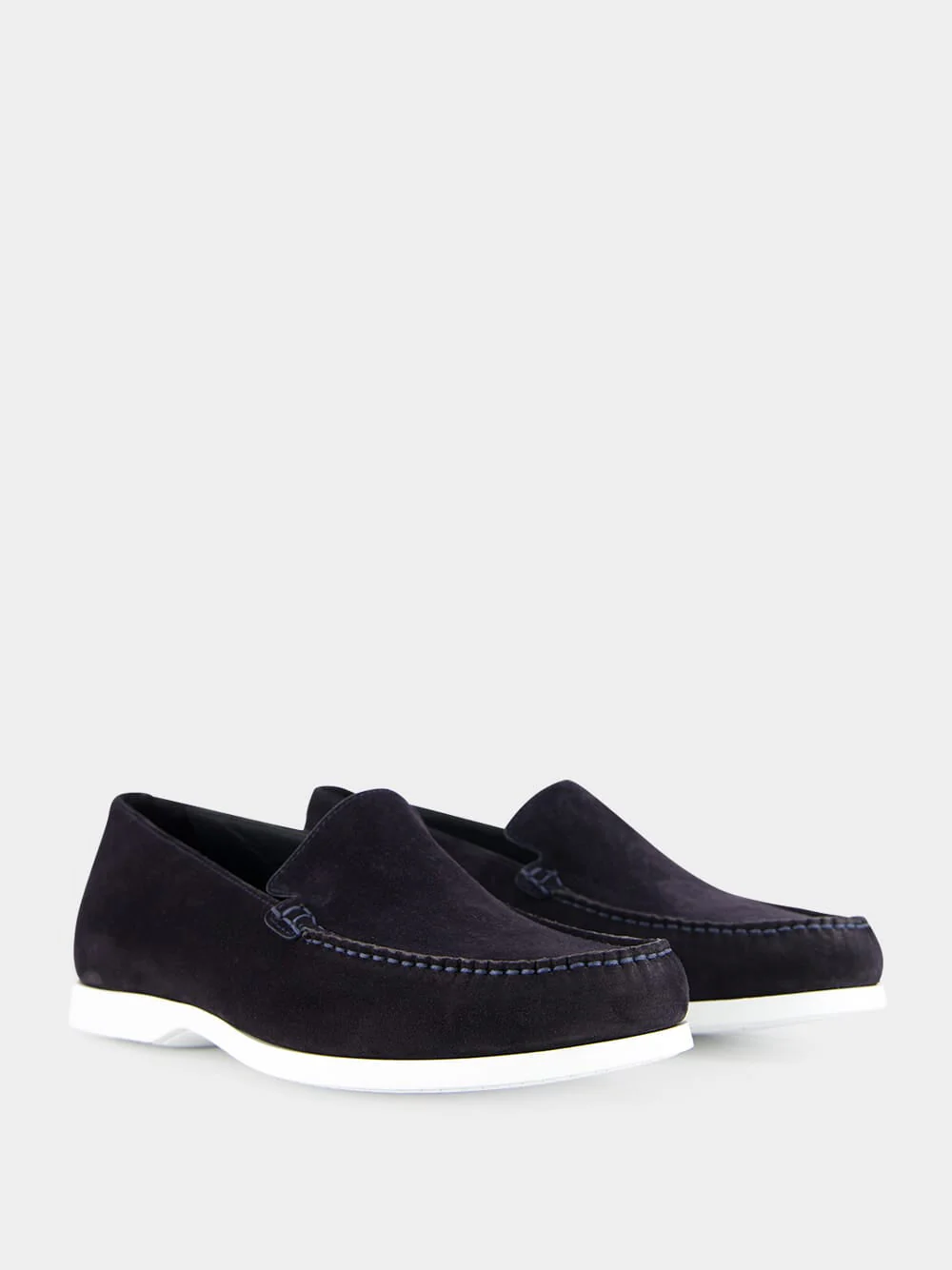 Monaco Navy Suede Boat Shoes - Image 9