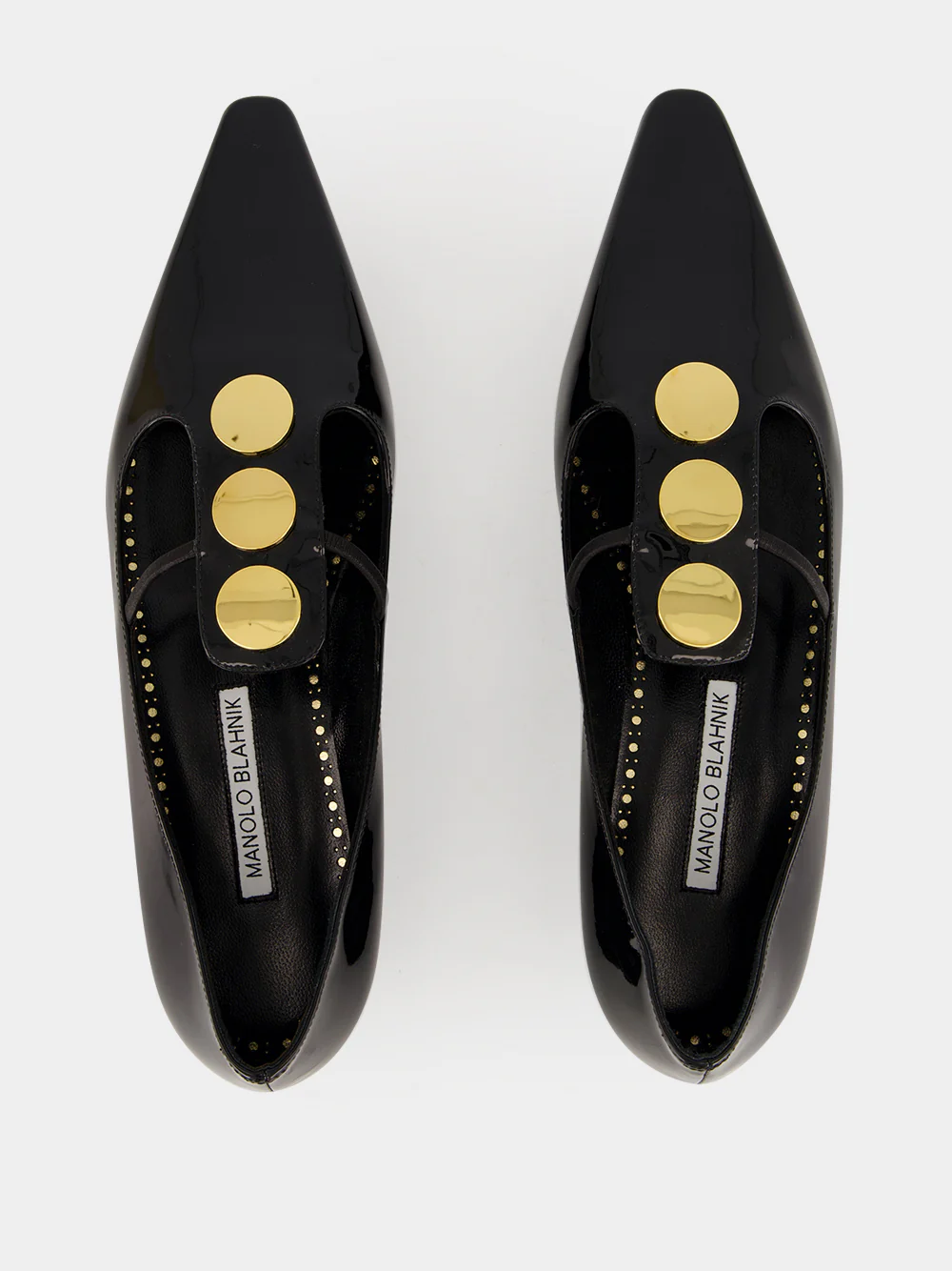 Black Khafre Patent Leather Flat Pumps - Image 4