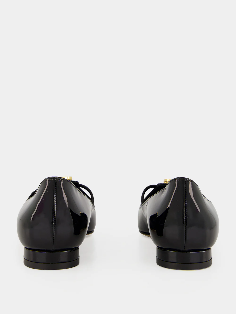 Black Khafre Patent Leather Flat Pumps - Image 5