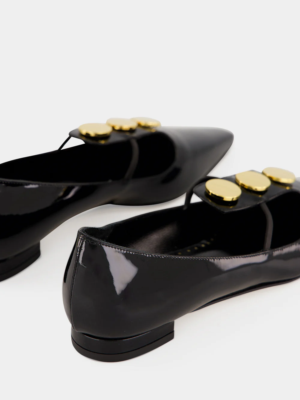 Black Khafre Patent Leather Flat Pumps - Image 6