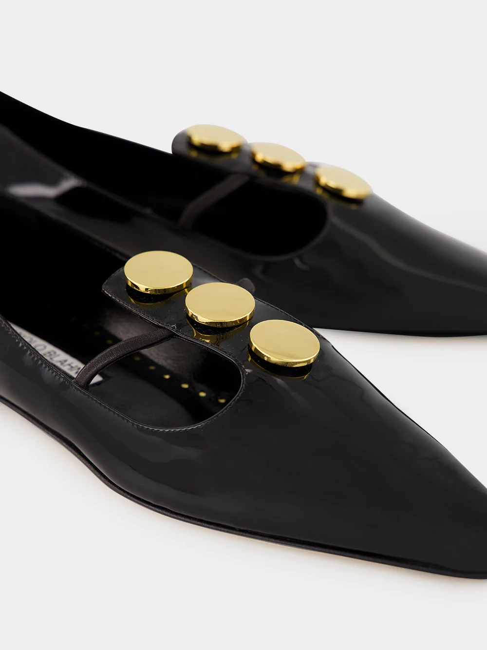 Black Khafre Patent Leather Flat Pumps - Image 7