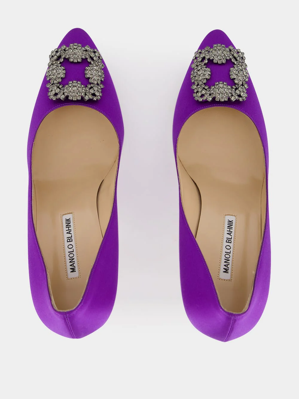 Purple Satin Jewel Buckle Pumps - Image 4