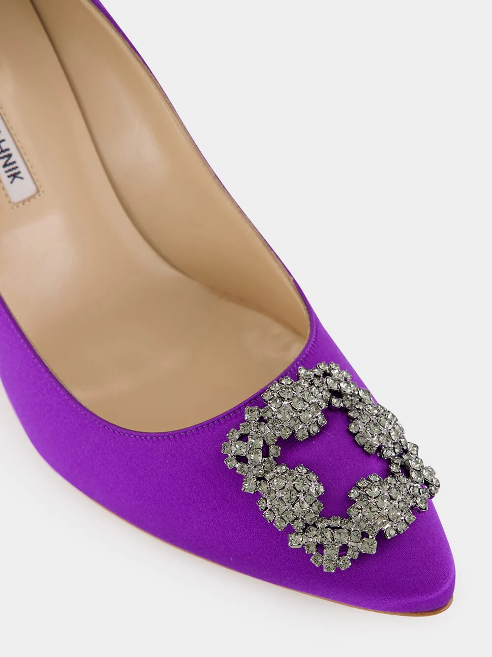 Purple Satin Jewel Buckle Pumps - Image 7