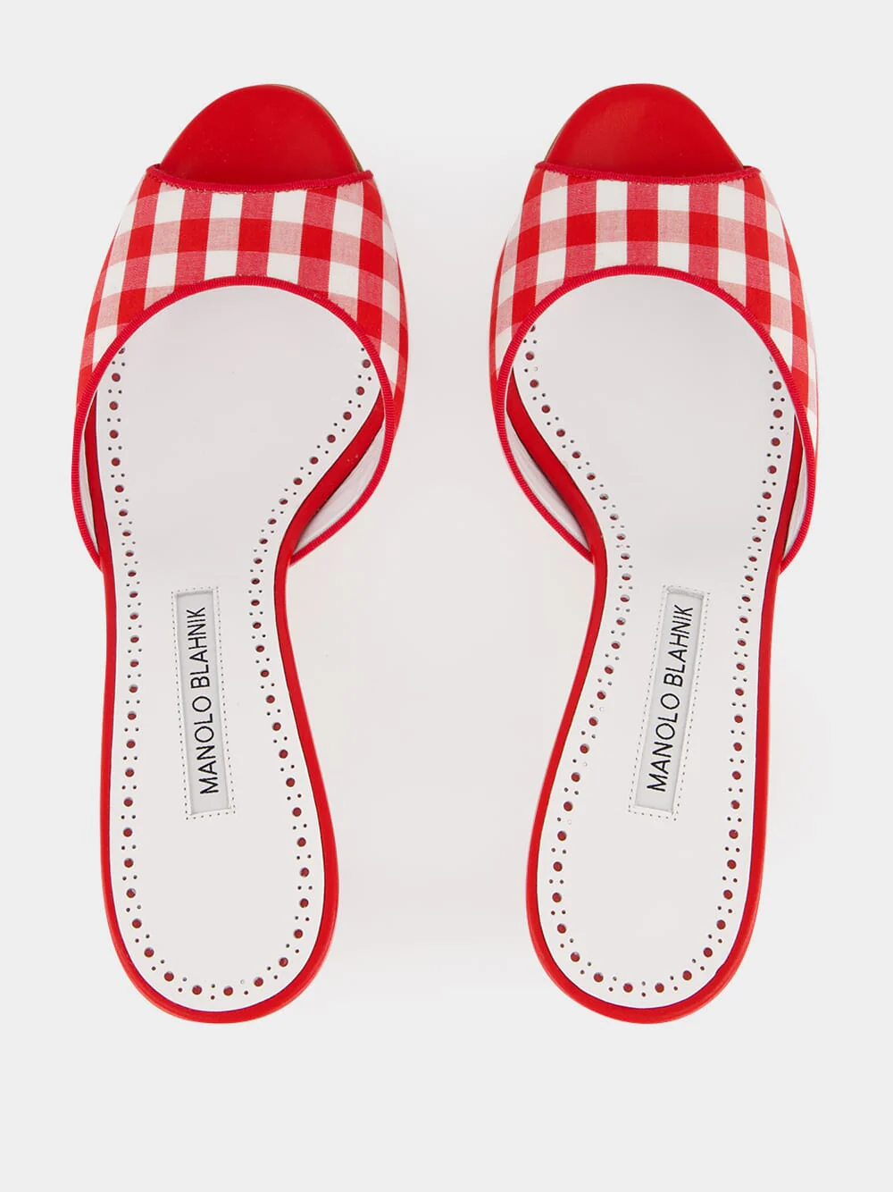 Red Gingham Jadara 70 Heeled Mules - Image 4