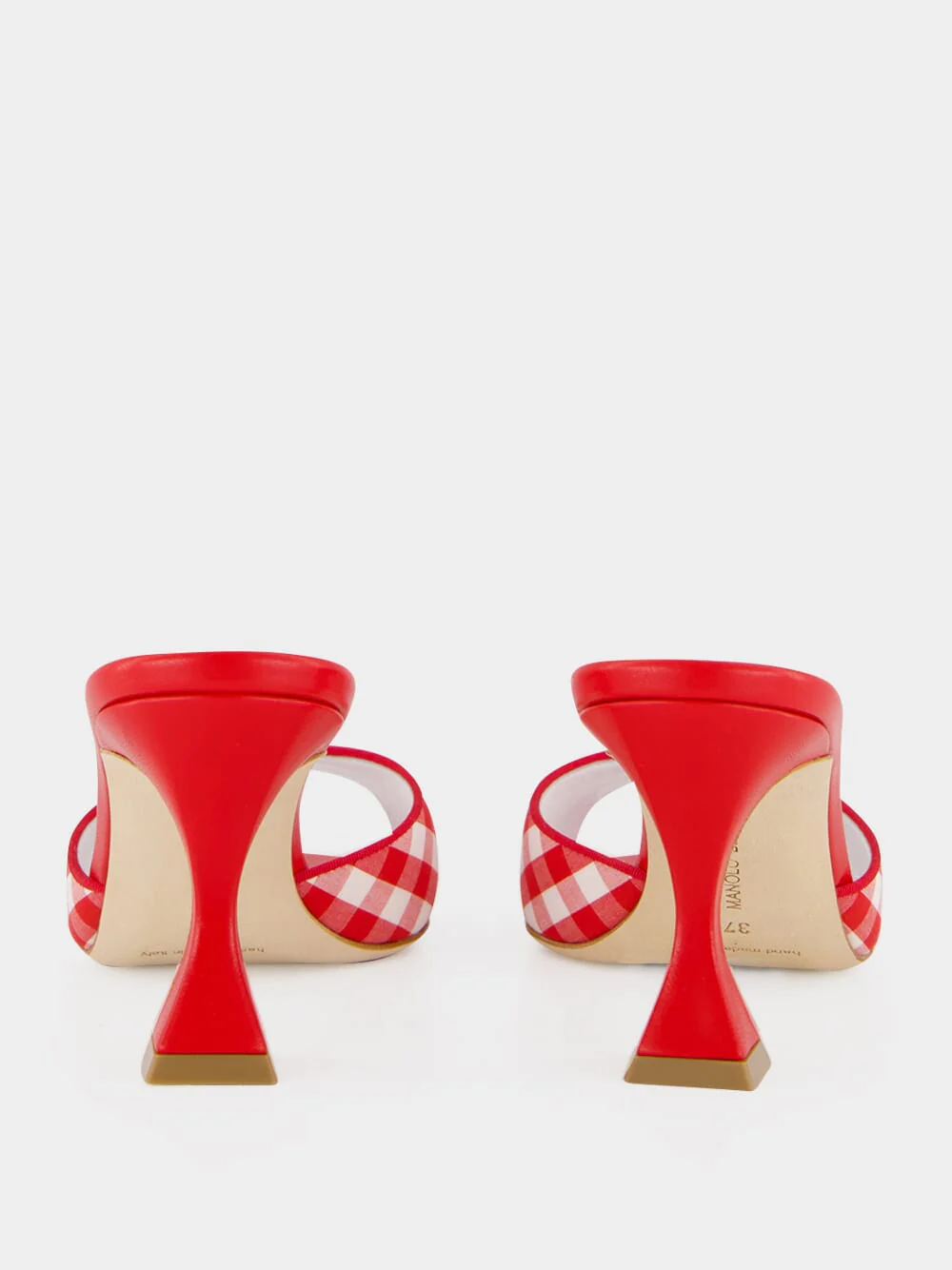Red Gingham Jadara 70 Heeled Mules - Image 5