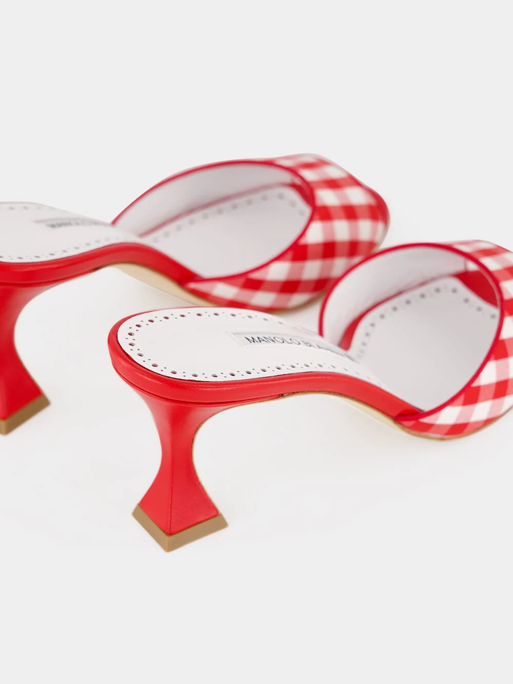 Red Gingham Jadara 70 Heeled Mules - Image 6
