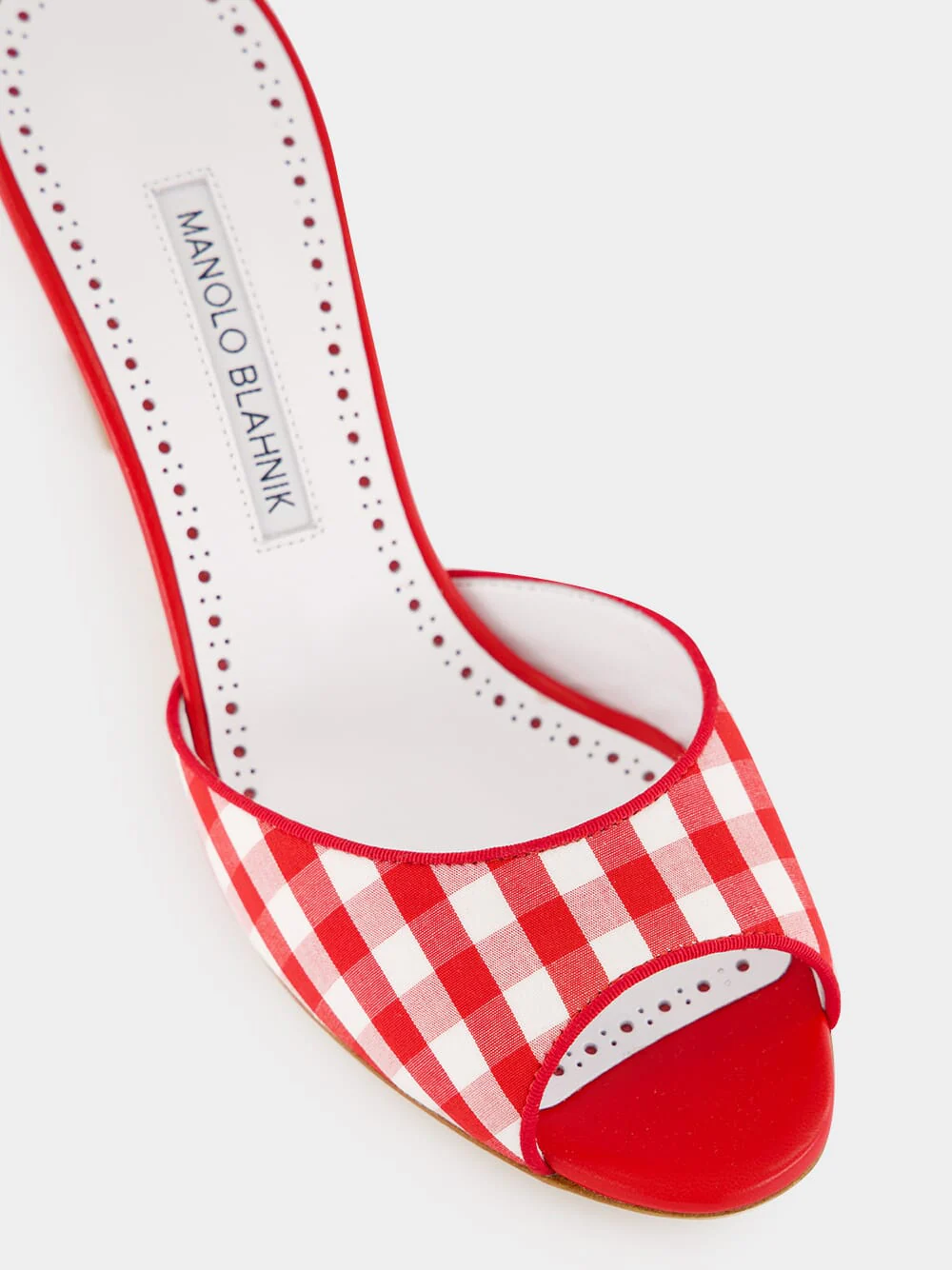 Red Gingham Jadara 70 Heeled Mules - Image 7