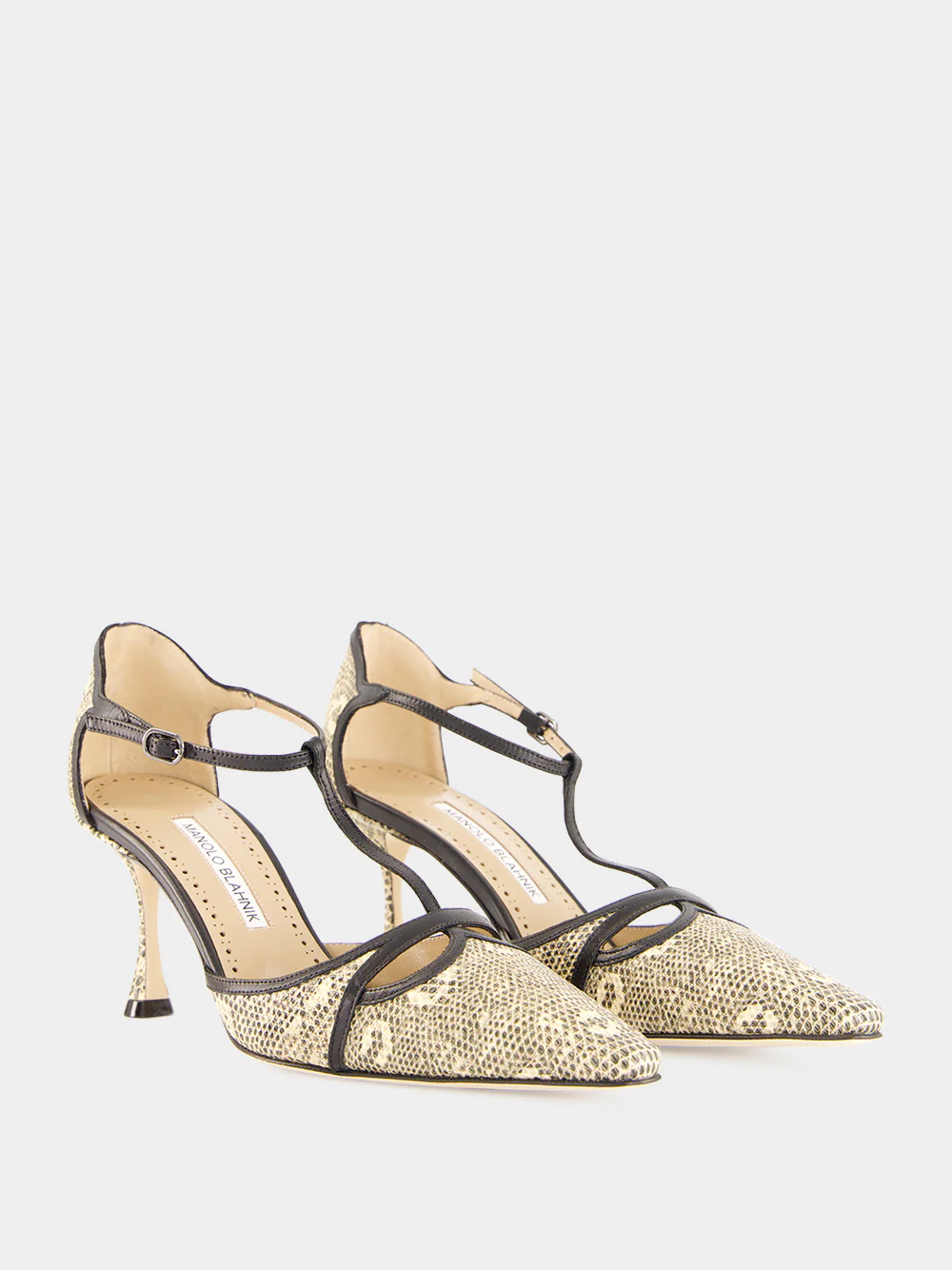Black GISH Lizard 70 Print T-Bar Pumps - Image 3