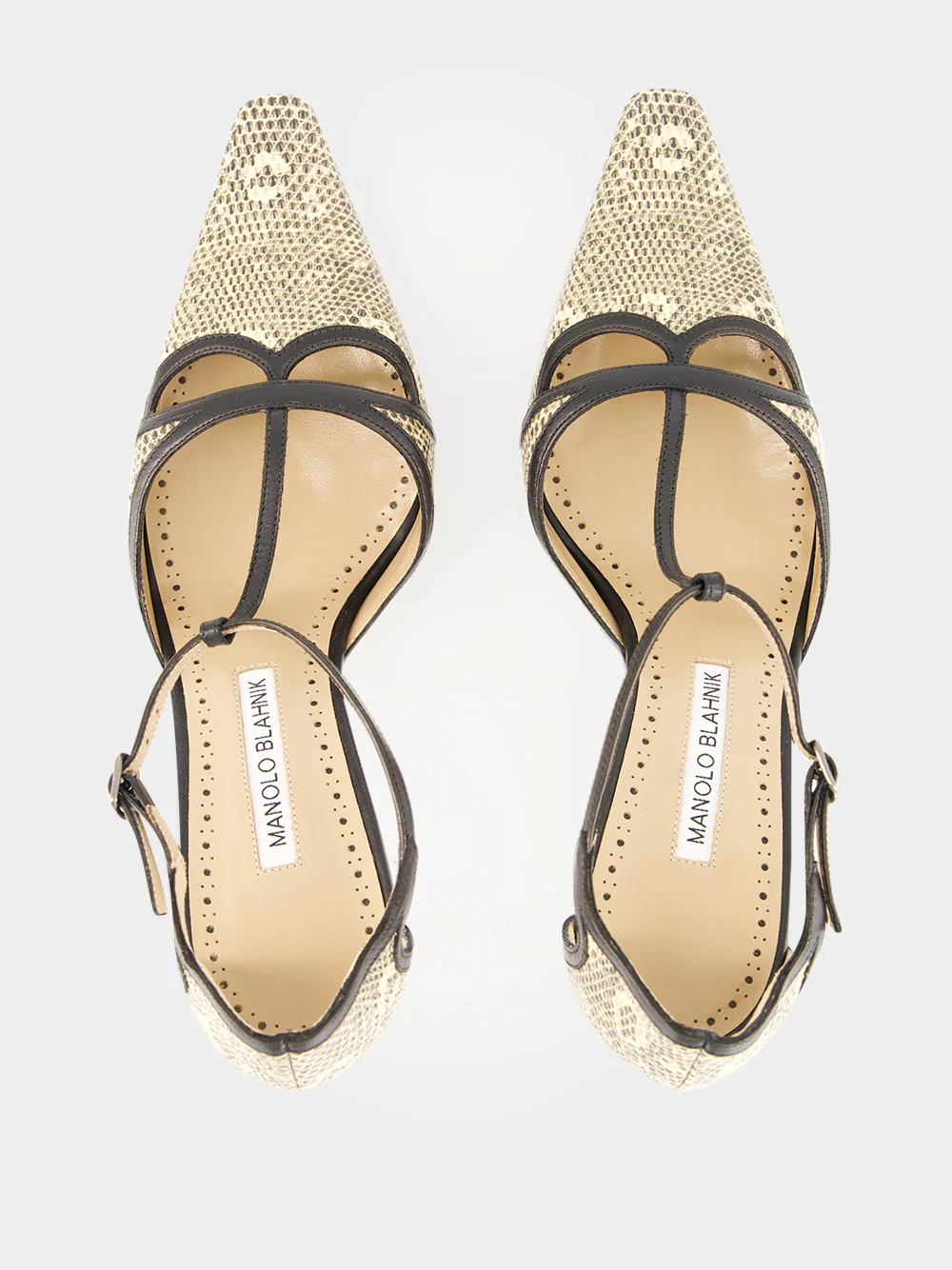 Black GISH Lizard 70 Print T-Bar Pumps - Image 4