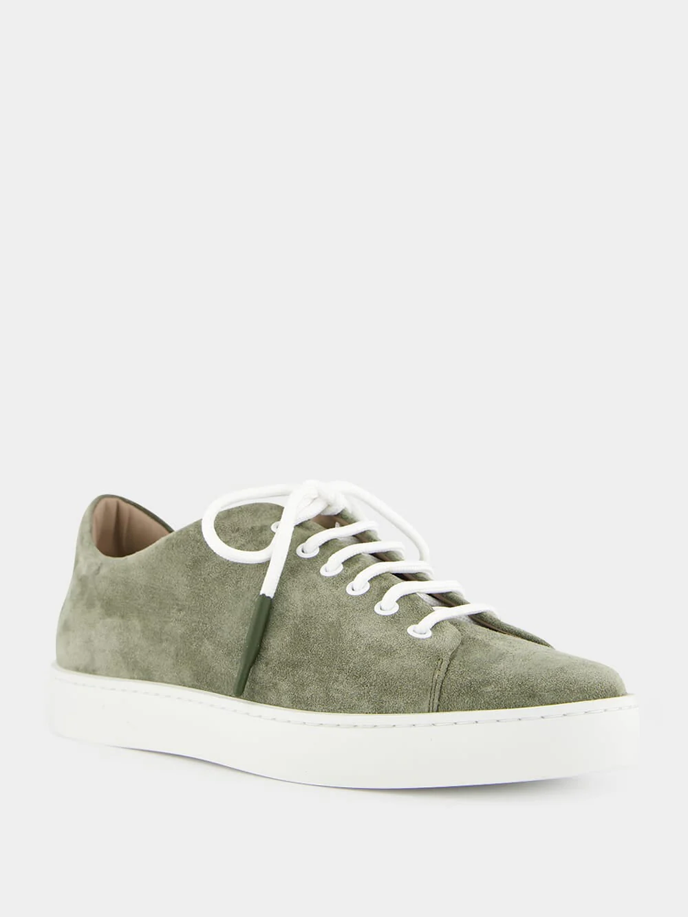 Semanado Khaki Suede Lace-Up Sneakers - Image 9