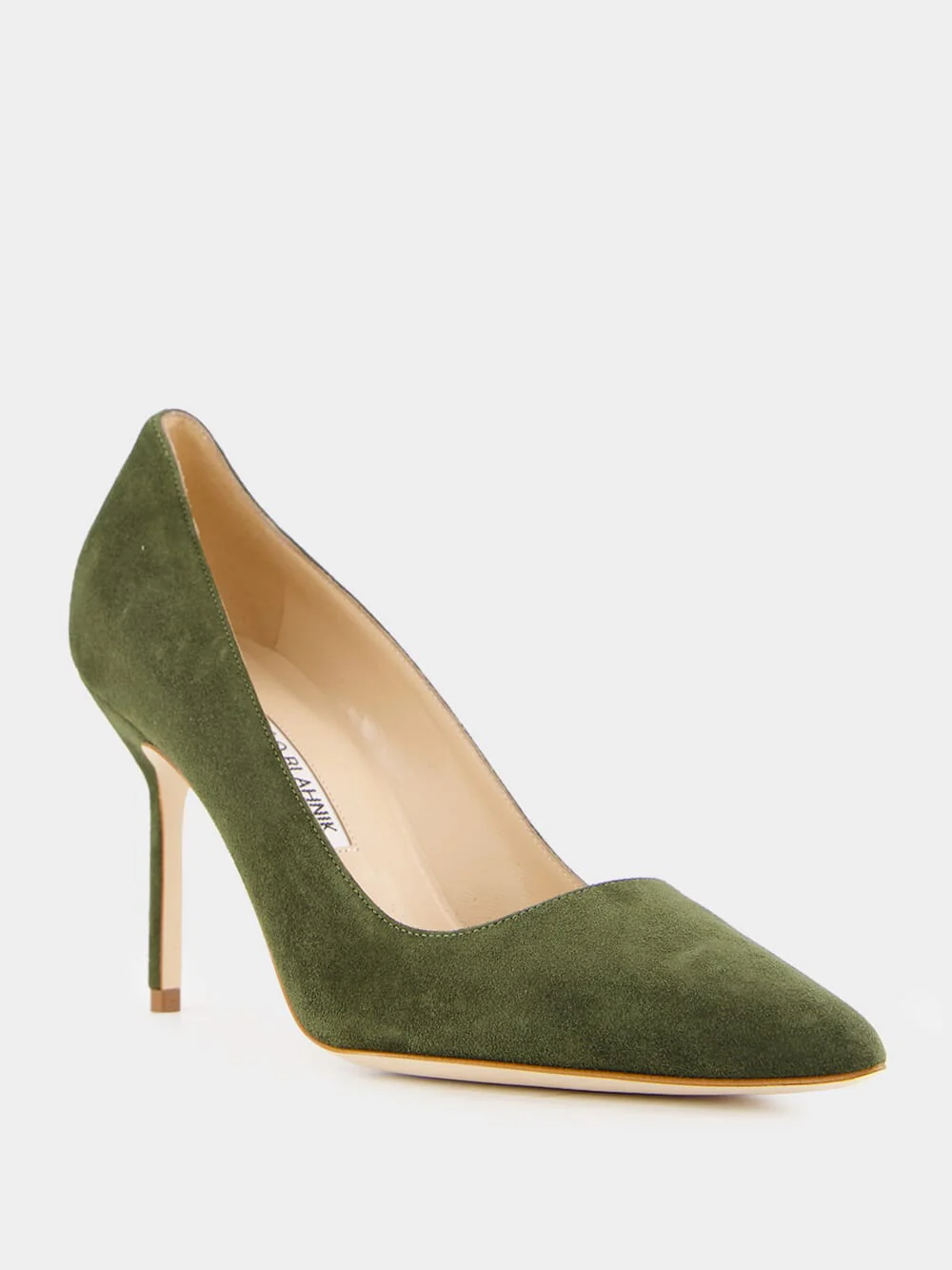 Bb Green Suede Pointed Toe Pumps - Image 2