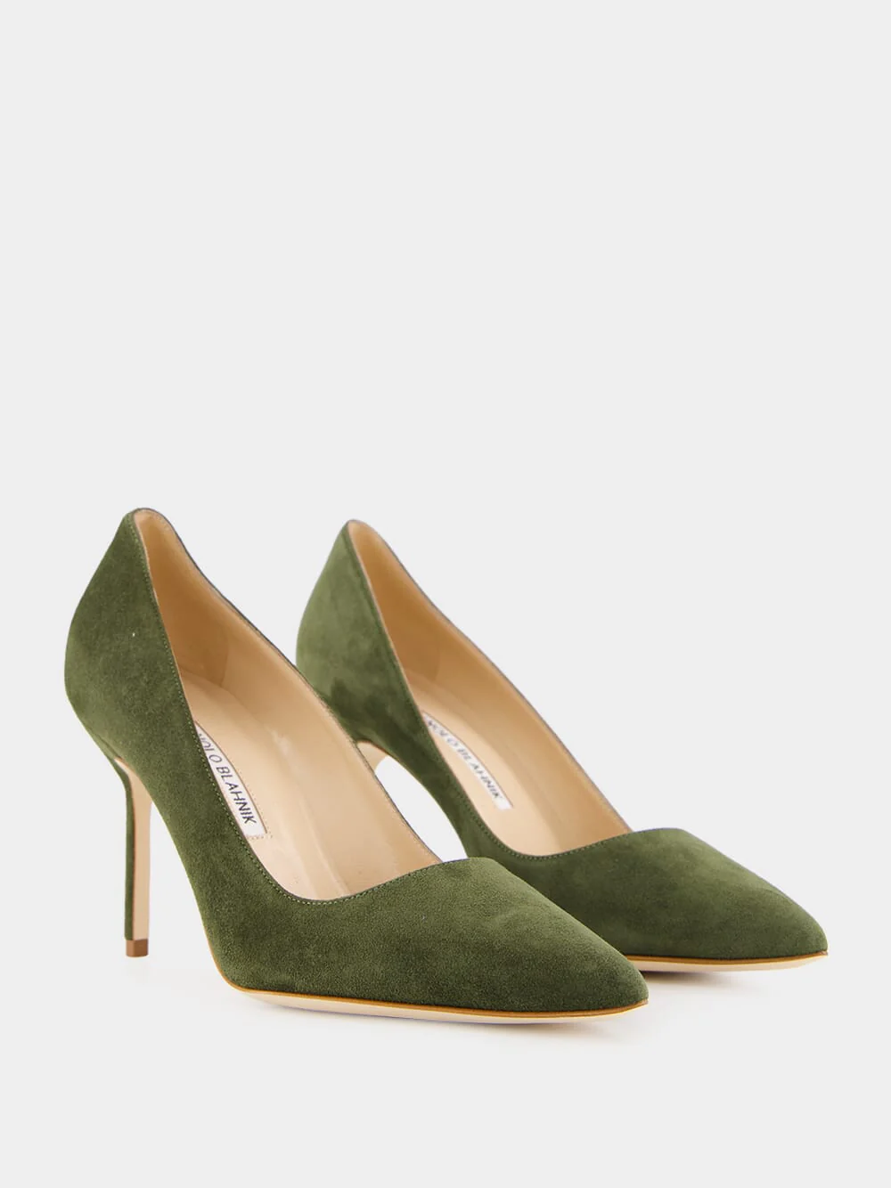 Bb Green Suede Pointed Toe Pumps - Image 3