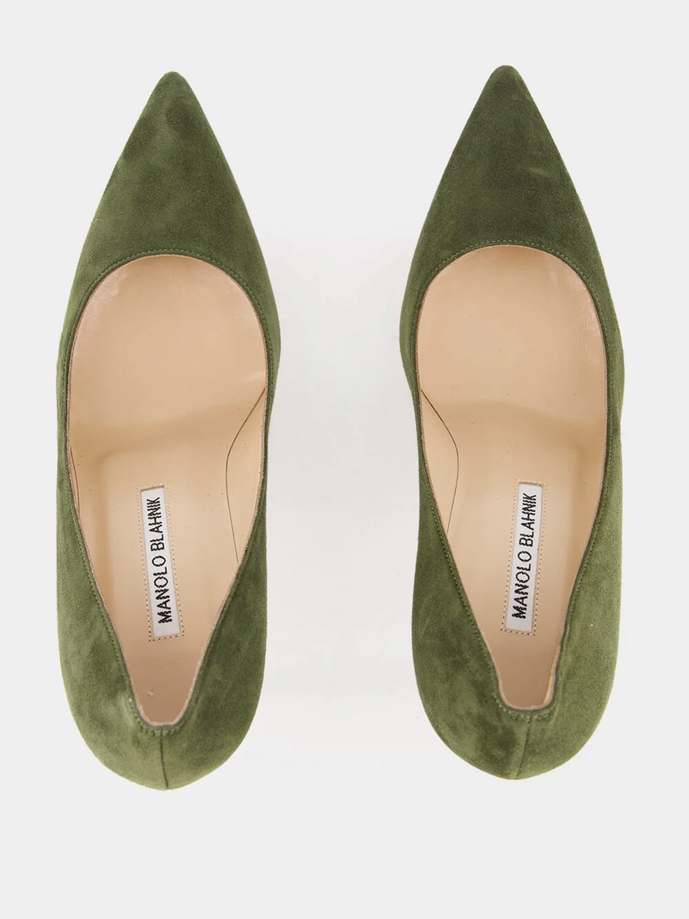 Bb Green Suede Pointed Toe Pumps - Image 4