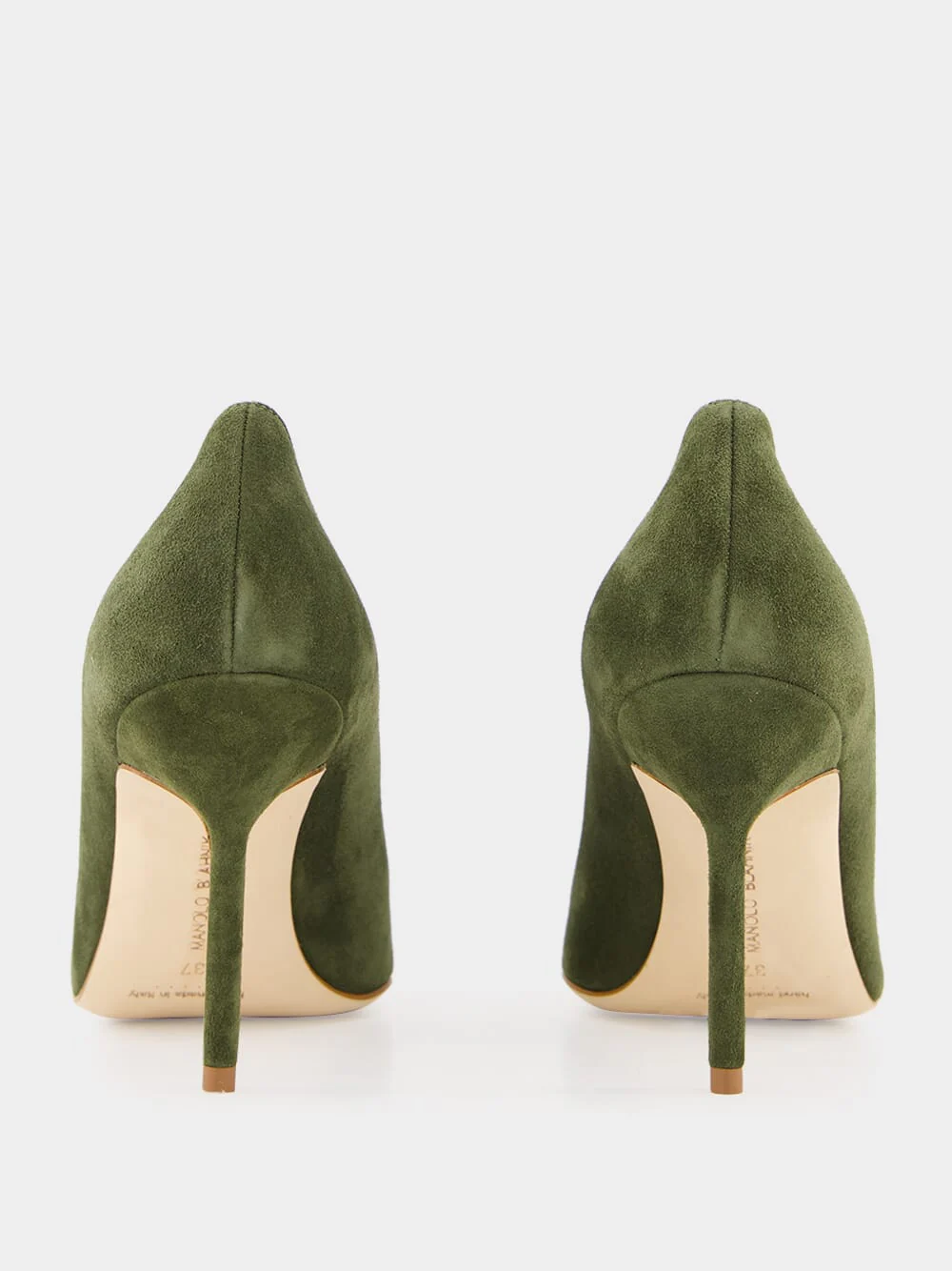 Bb Green Suede Pointed Toe Pumps - Image 5