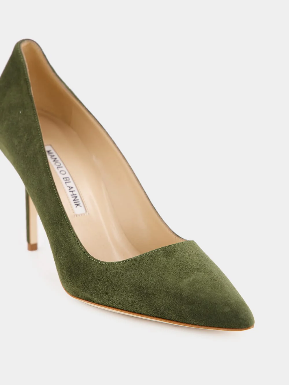 Bb Green Suede Pointed Toe Pumps - Image 6