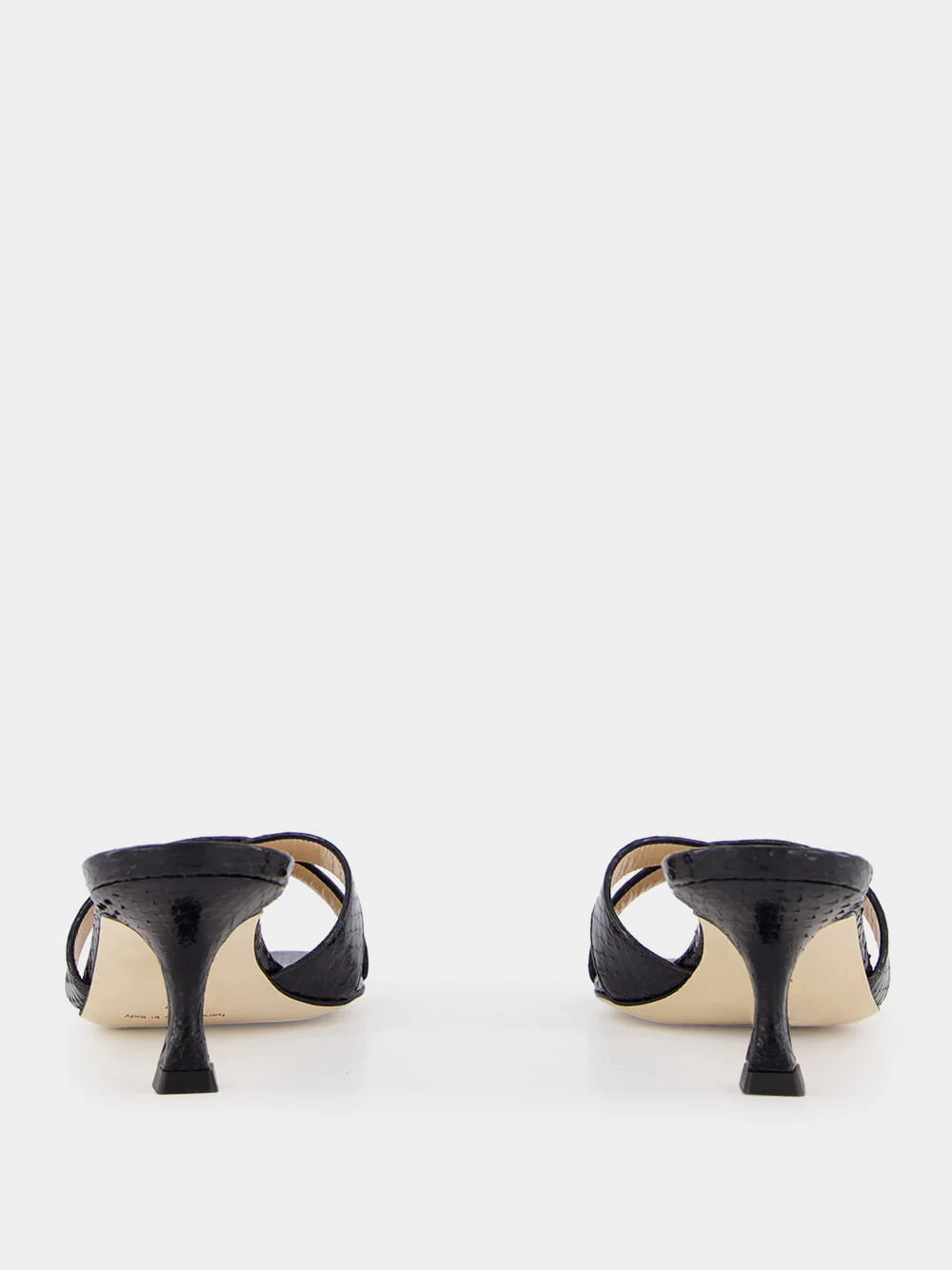 Black Patent Leather Open Toe 50mm Mules - Image 5