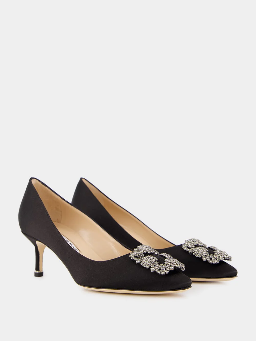 Black Satin Hangisi Pumps - Image 3