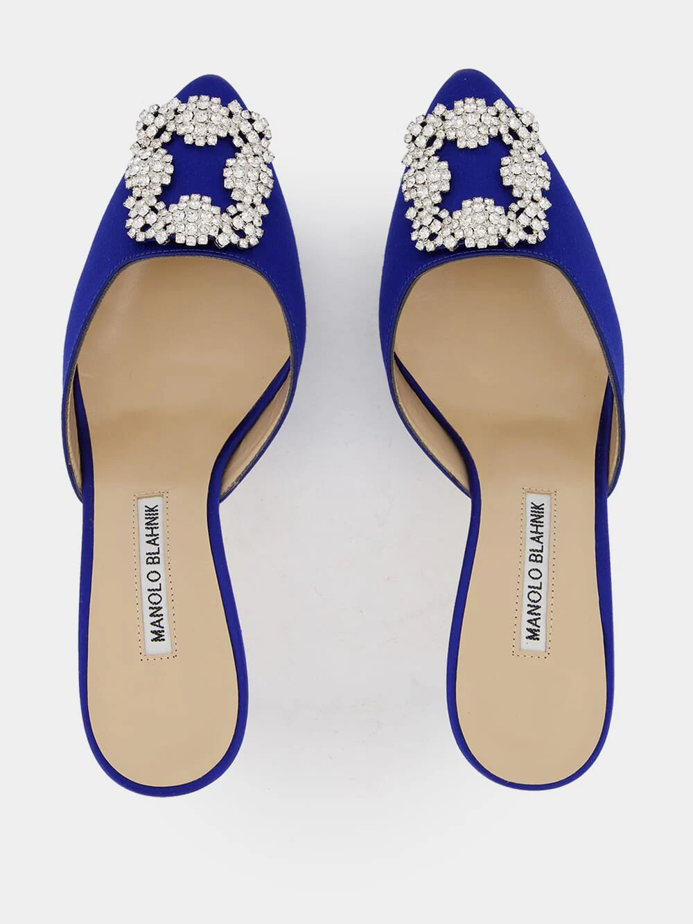 Blue Satin Jewel 70mm Mules - Image 4