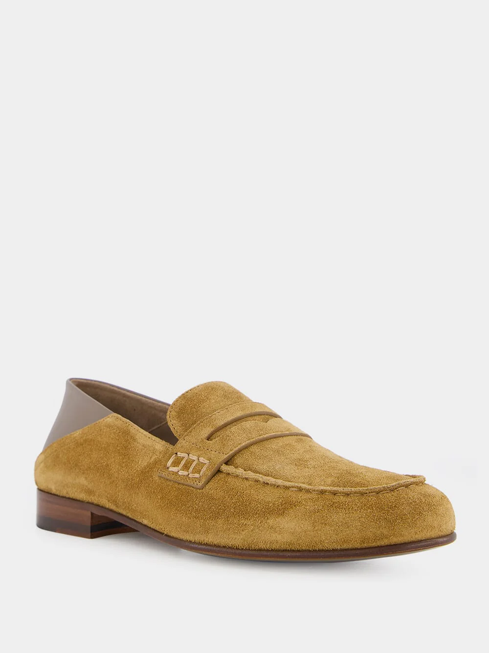 Brown Suede Penny Loafers - Image 2