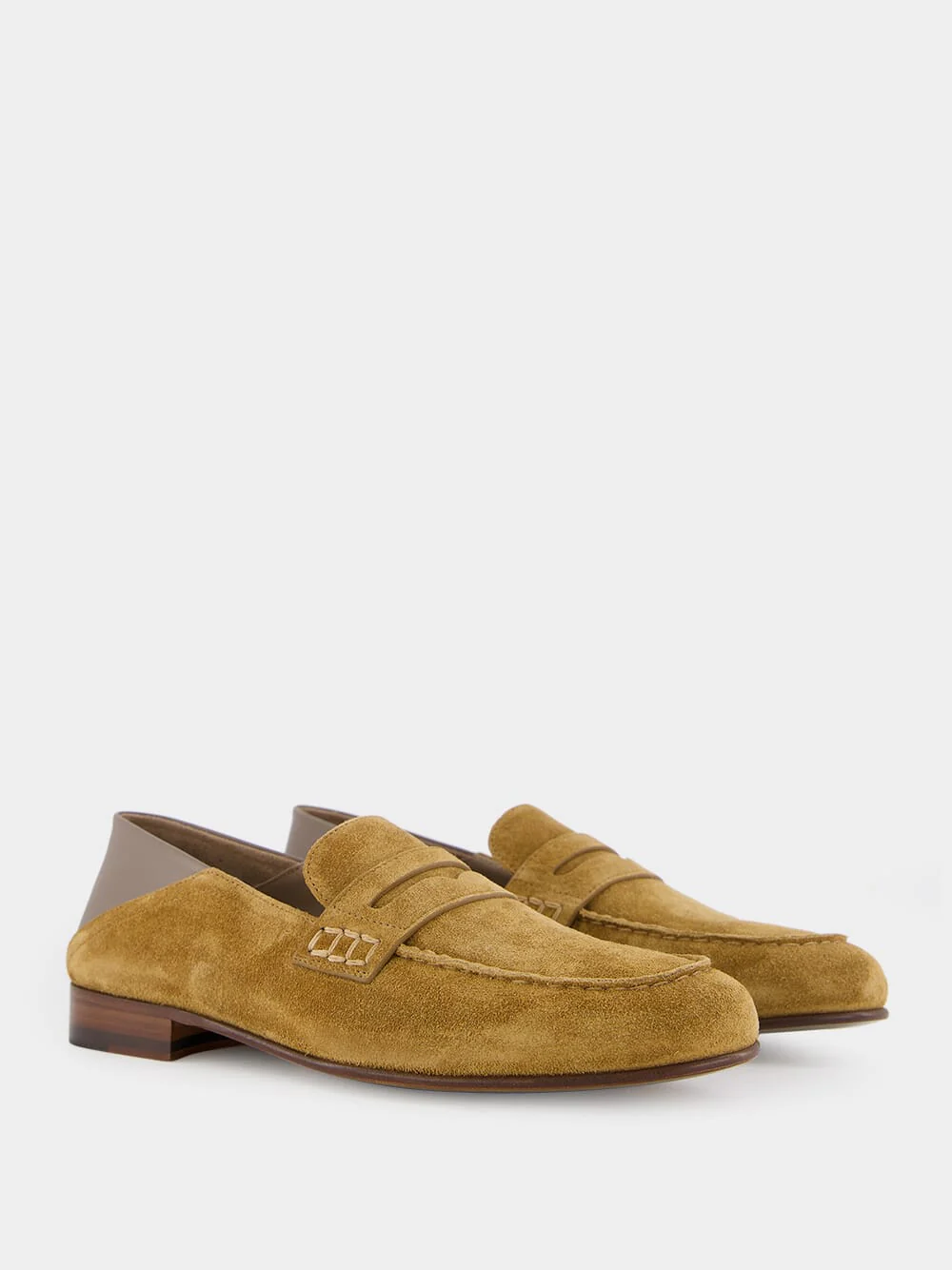 Brown Suede Penny Loafers - Image 3
