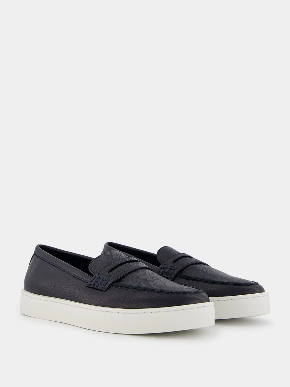 Ellis Navy Calf Leather Loafers - Image 3